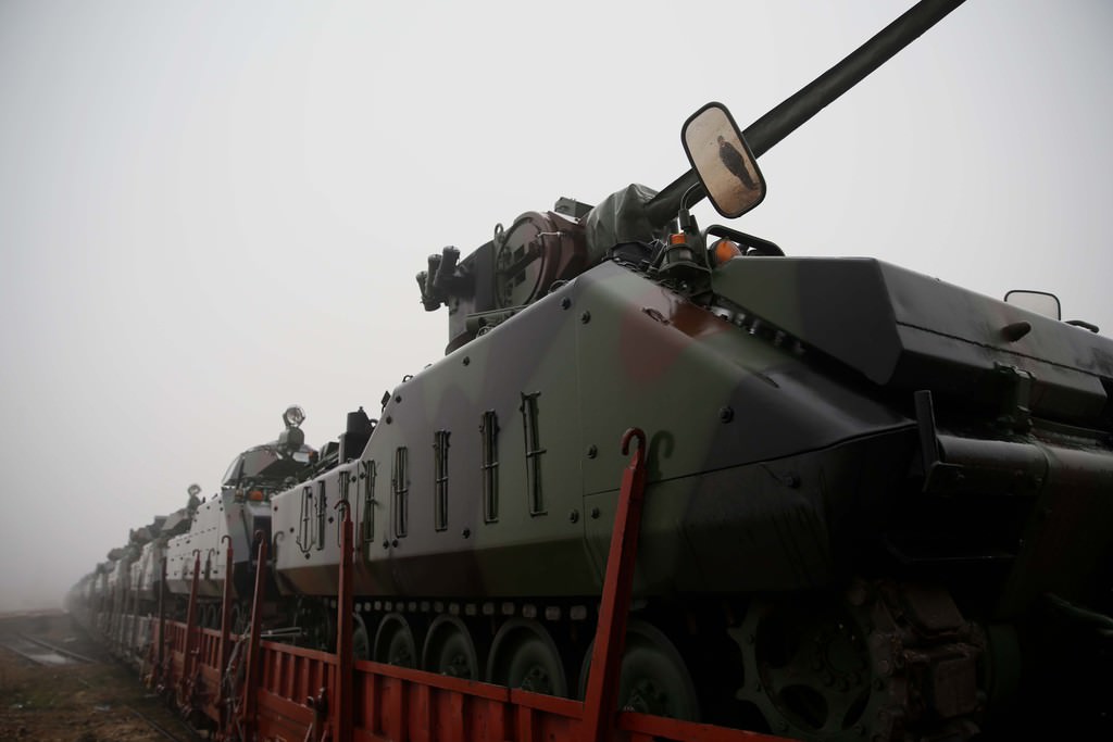 Sevk edilen askeri araçları taşıyan tren, Gaziantep Garı’na ulaştı