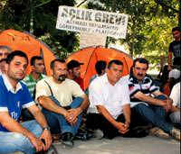 ��retmen adaylar�n�n a�l�k grevine destek