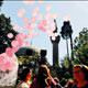 Pembe balonlar ve pamuk �ekerli veda