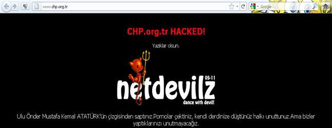 CHP'nin sitesi hacklendi