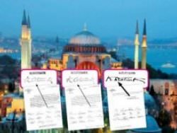 Ayasofyada Atat�rk imzas�