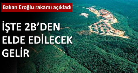 ��te 2Bden elde edilecek gelir