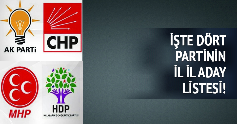 7 Haziran 2015 Milletvekili kesin aday listesi