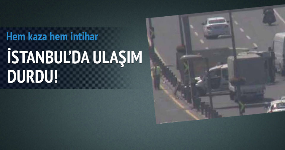 İSTANBUL'DA E-5'TE KAMYON DEVRİLDİ