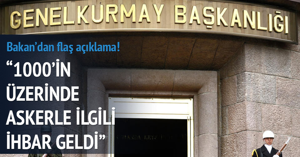 Bakan İsmet Yılmaz: TSK'daki paralel yapı için binden fazla ihbar geldi
