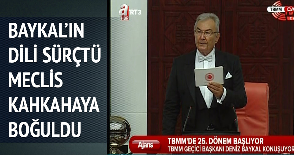Deniz Baykal'ın TBMM'deki açılış konuşmasında dili sürçtü
