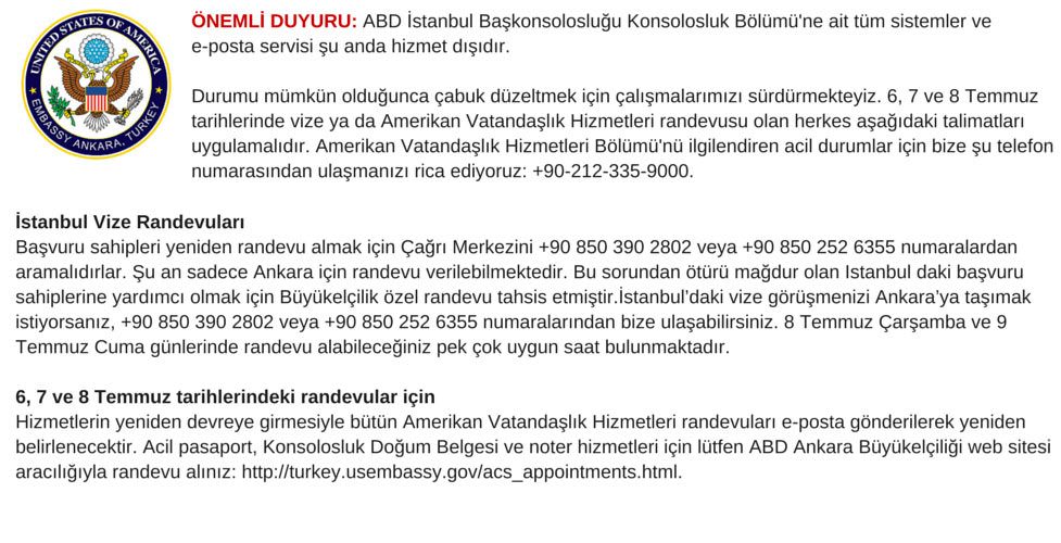Abd Vize Sistemi Coktu Belge Turkiye Nin Haber Sitesi