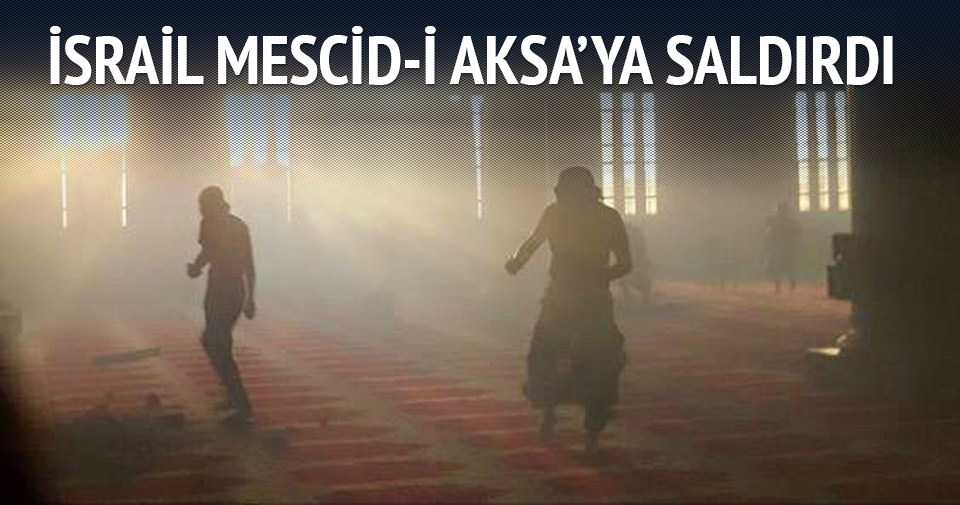 İsrail askerlerinden Mescid-i Aksa'ya baskın