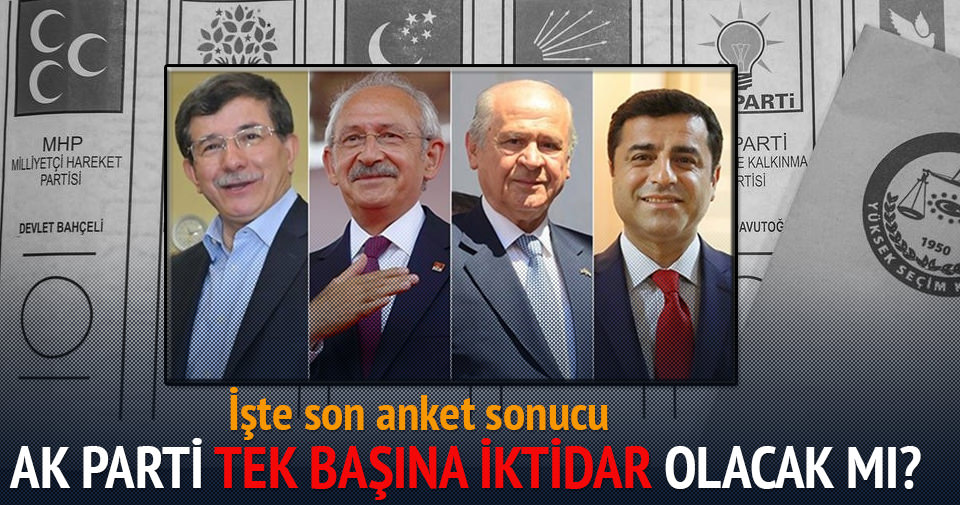 AK Parti tek başına iktidar, işte son anket sonuçları