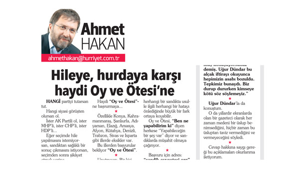 Hürriyet, Hile, Hurda ve Ötesi