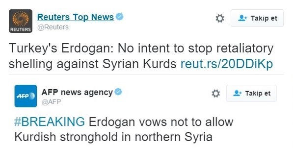 Reuters ve AFP Erdoğan'ın sözlerini çarpıttı
