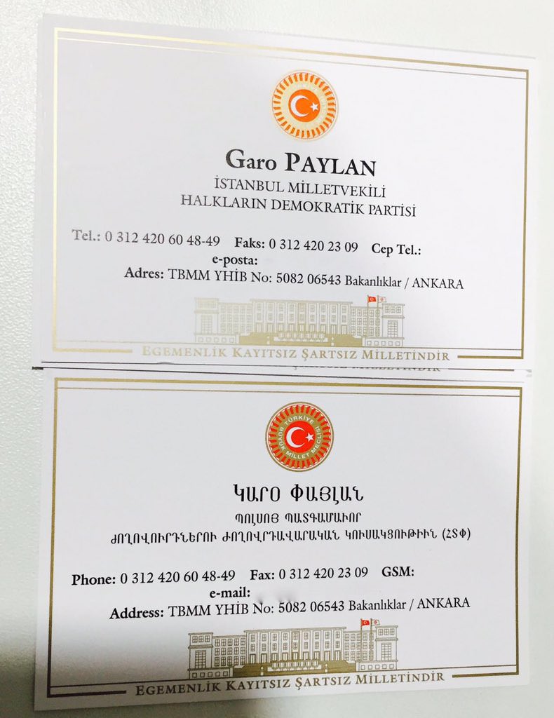 TBMM'den Ermenice kartvizit jesti!