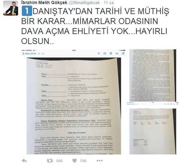 Danıştay’dan Mimarlar Odası’na ret