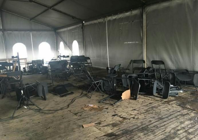 Brüksel'deki PKK çadırı yakıldı