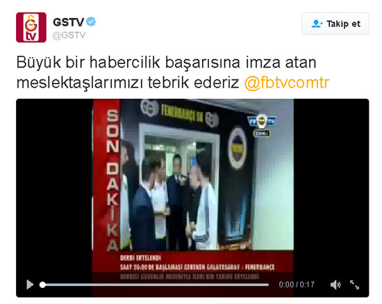 GS TV, Fenerbahçe ile alay etti GS TV, Fenerbahçe ile alay etti