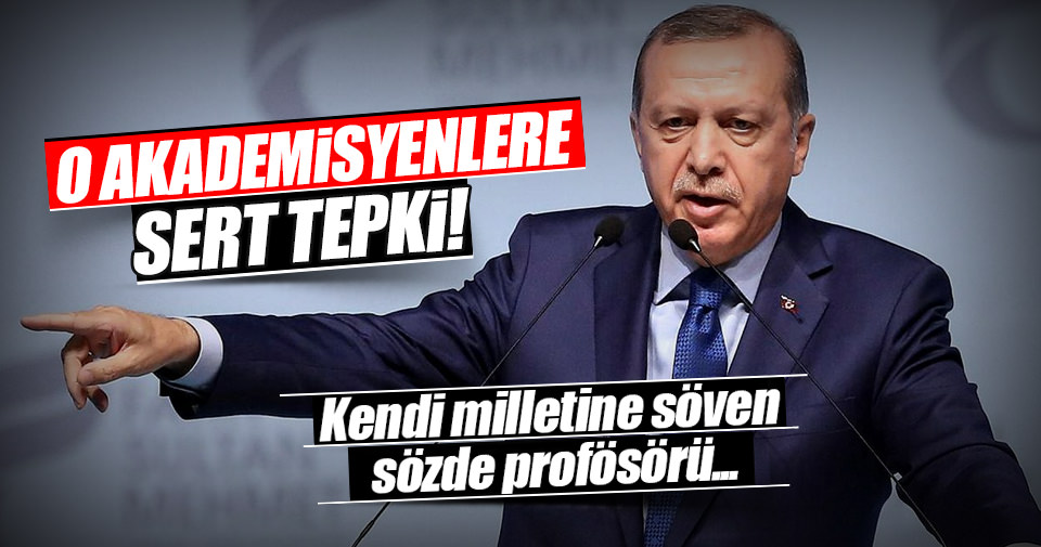 Cumhurbaşkanı Erdoğan'dan o akademisyenlere sert tepki!