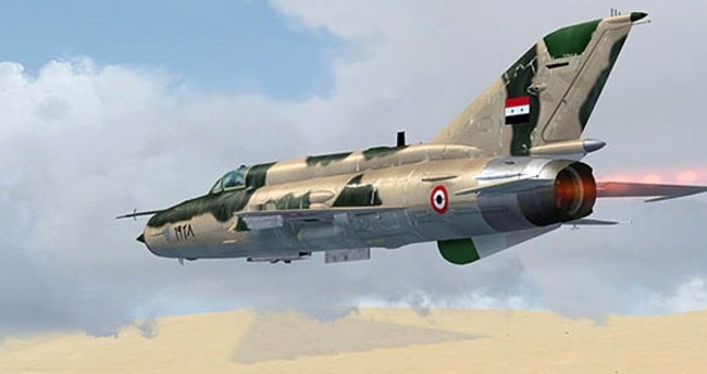 Şam'da savaş uçağı düştü