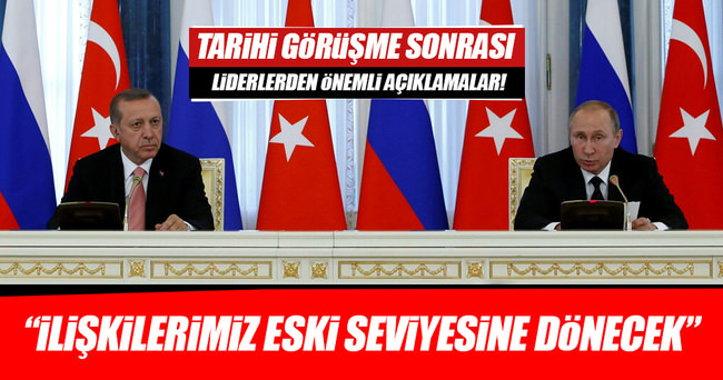 Cumhurbaşkanı Erdoğan ve Putin'den ortak açıklama