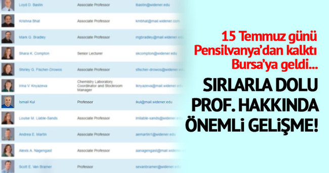 ABD’de çalışan ve darbe girişimi günü Orhangazi’ye gelen profesör tutuklandı