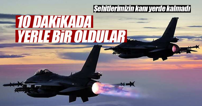 Tendürek bölgesine hava harekatı 13 terörist etkisiz hale getirildi