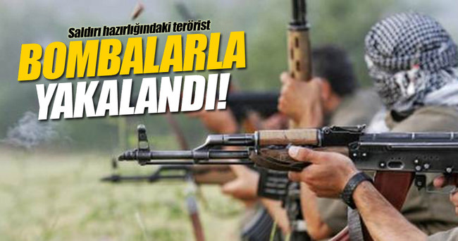 Saldırı hazırlığındaki terörist bombalarla yakalandı!